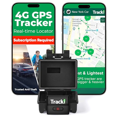 Tracki Mini GPS Tracker Subscription Required Cancel Anytime Universal Compact 4G LTE Tracker for Vehicles (Tracker + Mini Box)