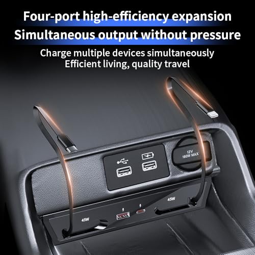 Chargeur rapide type C pour Honda Civic, station d'accueil USB multiprise - 4
