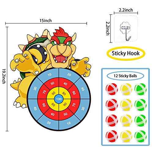 19-Large-Mario-Dart-Board-for-Kids-with-12-Sticky-Balls-Indoor-Outdoor-Multi-Player-Sport-Party-Game-Mario-Dart-Board-Toy-Gift-for-3-4-5-6-7-8-9-10-11-12-Years-Boys-Girls