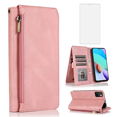 Coque portefeuille zippée Redmi Note 11S pour protéger cartes et écran