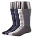 RioRiva Men's Dress Socks Mid Calf Crew Tube Socks for Business Grey Black Navy,BSK06 - Pack of 4,One Size