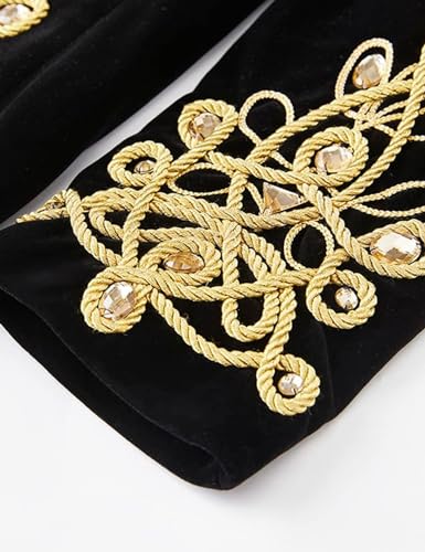 Pyiujtr Men's Standing Collar Velvet Knot Embroidery Court Blazer Masculine Baroque-Inspired Suit Jacket4