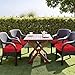 MTMR Waterproof Outdoor Chair Cushions Set of 2, 19X19 Patio Wicker Chair Cushions, Tufted Outdoor Cushions for Patio Furniture, Thick Outdoor Patio Replacement Seat Pads for Porch Lawn Chairs Red