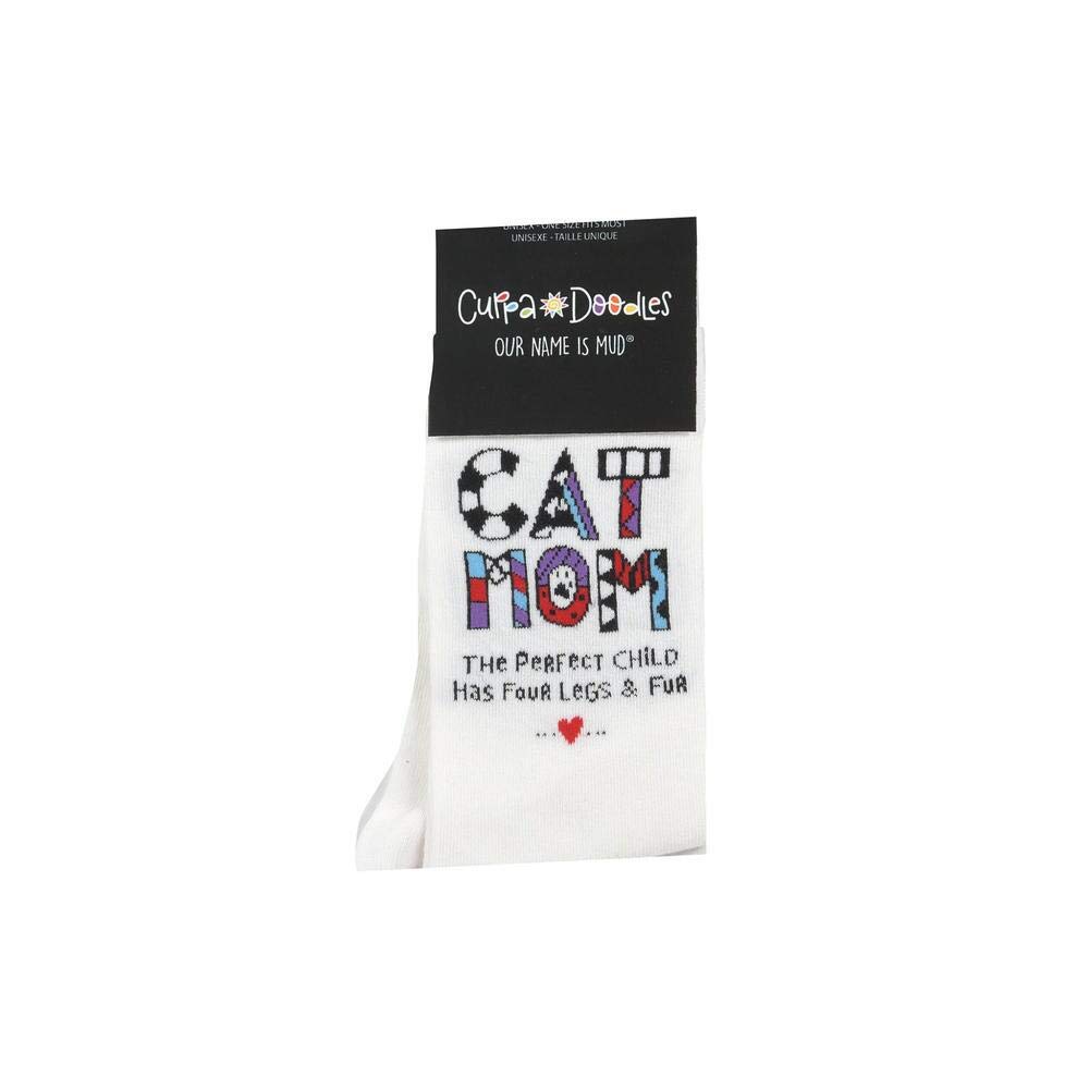 Enesco Our Name Is Mud Cuppa Doodle Cat Mom Calcetines