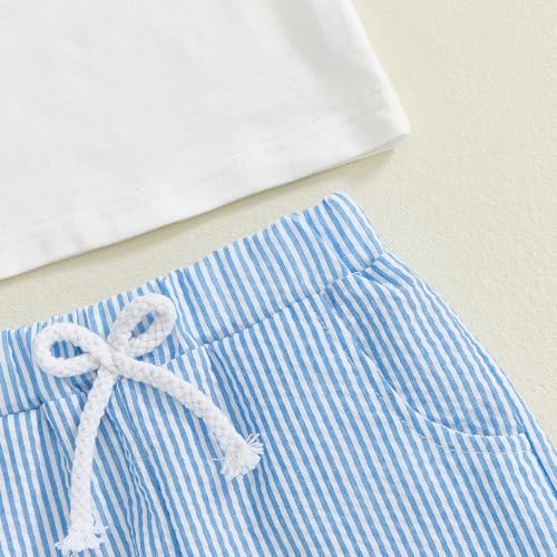 Image of Toddler Baby Boy Easter Rabbit Outfit Short Sleeve Bunny Carrot Smocked T-shirt Elastic Waist Shorts Summer Clothes