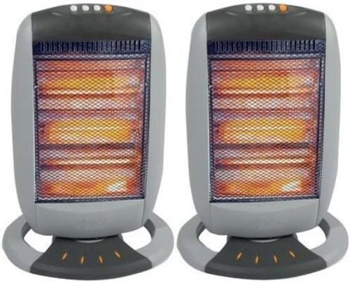 2 x Oscillating Heater - 1200W - Brand New - Tilt Safety Cut Off - Babz Media Ltd