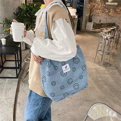 Image of JARKJARD Corduroy Tote Bag Aesthetic Cute Tote Bags Large School Shoulder Bags for TeenGirls Trendy Stuff