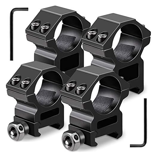 Modkin 1 Inch Scope Rings Set of 4, 2 Pieces High Profile Scope Mounts & 2 Pieces Medium Profile Scope Rings for Picatinny/Weaver Rail