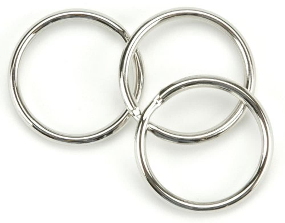 Tandy Leather Key Ring 1" (25 mm) Nickel Plated 10/pk 1175-02
