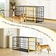 Pawaboo Heavy Duty Hundekiste, 56 Zoll unverwüstlich Hundekäfig mit Matte, verdickt Anti-Biss Hundekennel, Metall Hund Laufstall mit sicheren Oben, Outdoor-und Indoor-Hundekäfig Käfig mit Türschloss