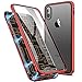 Produktbild EATCYE Kompatible mit iPhone XS Max Hülle (6,5 Zoll), Magnetische Adsorption Metallrahmen Hülle 360 Grad Komplettschutz mit Doppelseitig Gehärtetes Glas Transparente Displayschutzfolie (Rot)
