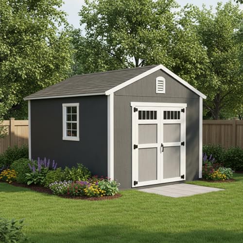 Ridgeway 10x12 Do-It-Yourself Wooden Storage Shed with Floor Kit - Does not Include Paint or Roofing Shingles - Image 2