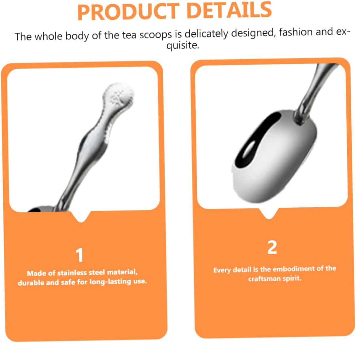 Luxshiny 30pcs Stainless Steel Tea Spoon Tea Scoops Bean Spoon Portable Household