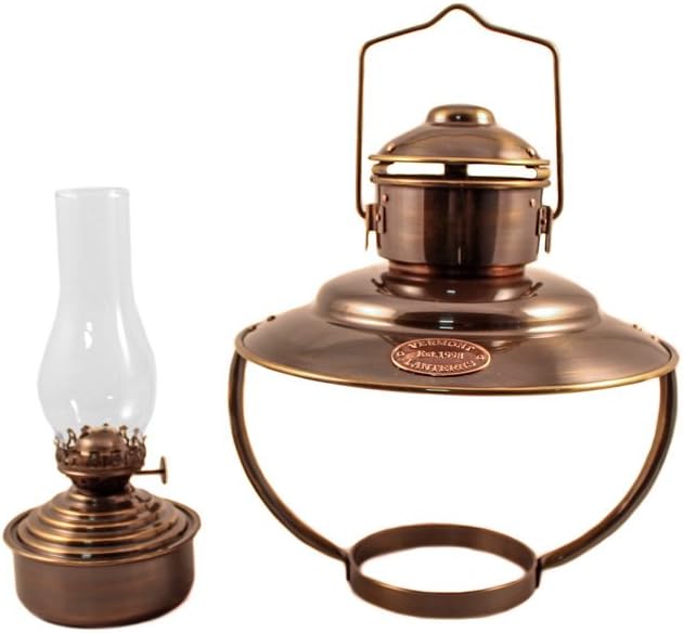 Vermont Lanterns Nautical Trawler Table Oil Lamp with Stand - 23" (Antique Brass)