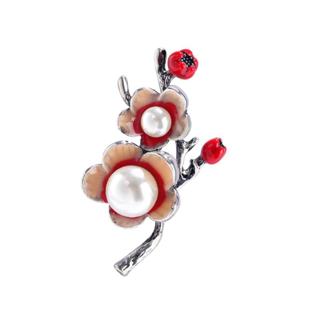 Broche de Diamantes, Broche de Ciruela de Perlas, Broche de Diamantes de imitación de Cristal, joyería, Vestido, Bufanda, Chal
