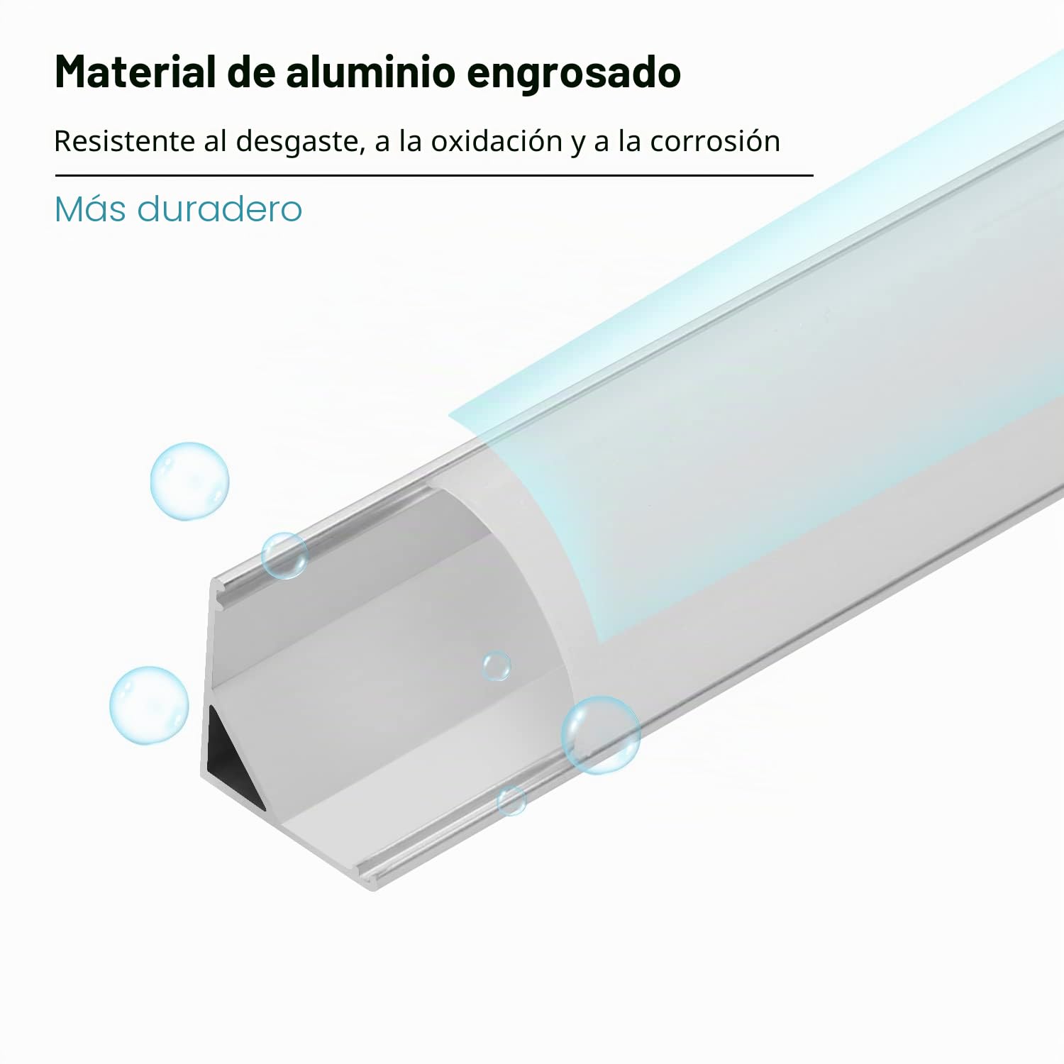 Sonnewelt Perfil Aluminio Tira LED 20 * 1M forma de V Riel LED para tiras LED compacto (hasta 11mm de ancho) blanco lechoso Tapas finales,Clips de montaje