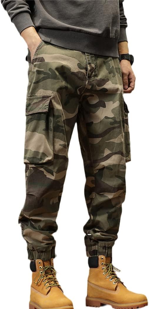 Spring Summer Cargo Pants Men Multi-Pockets Workwear Baggy Joggers Military Cotton Casual Tactical Trousers