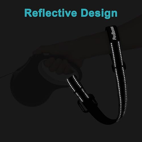 Miniatura 4 de PetBonus Correa de muñeca para perro, correa de seguridad para correa retráctil, correa reflectante corta para pasear perros con mango acolchado