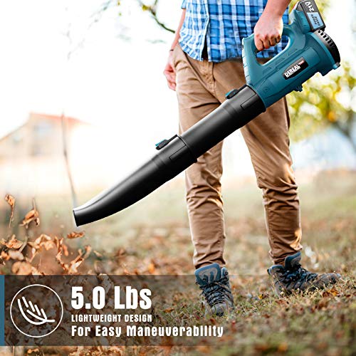 DEREAL PRO Cordless-Leaf-Blower 250 MPH 21V 4.0 Ah MAX Lithium Ion Powerful-Electric Leaf Blower 340 CFM Rechargeable Variable Speed Battery-Powered for Blowing Dust Pet-Hair Snow Leaves Garden House