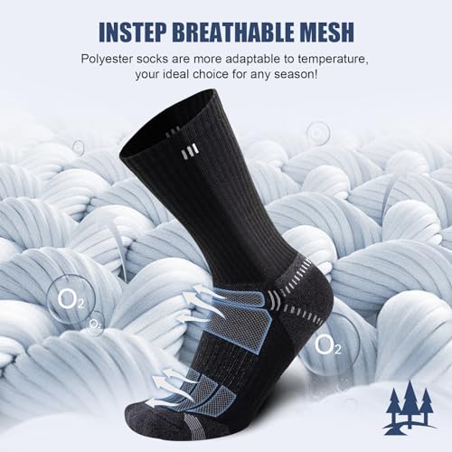 Circorld Heren Sokken Wicking Ademend Kussen Crew Sokken Mannen Vrouwen Anti-Blister Atletische Sokken Multipack voor Dagelijks Dragen Hardlopen Werken Wandelen Fietsen Sport Wandelen 5 Paar 5-8 9-11 - Afbeelding 7