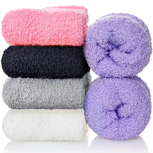 Image of FNOVCO Womens Fuzzy Socks Super Soft Fluffy Winter Warm Cozy Home Sleeping Socks