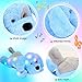 Hopearl LED Musical Stuffed Puppy Lighting Up Singing Plush Dog Adjustable Volume Lullaby Animated Soothe Birthday Festival for Kids Toddler Girls, Blue, 17''