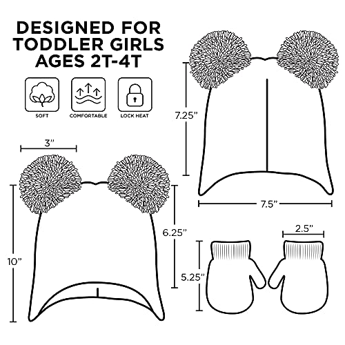 Sesame Street Girls' Winter Hat And Mittens Set, Abby Cadabby Beanie For Ages 2-4, Dark Pink #TOP5