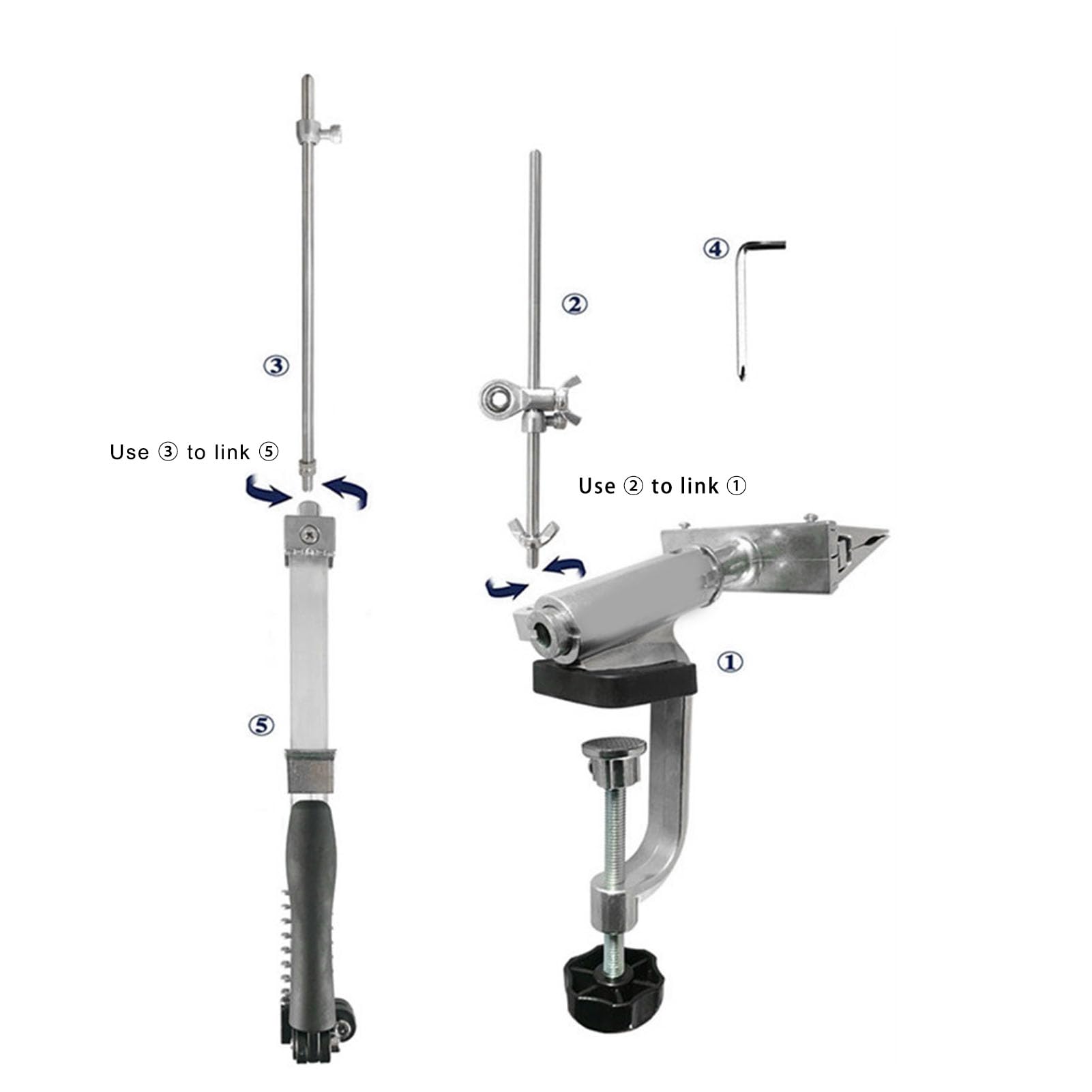 Luocute Kit de Afilado Profesional con Caja de Almacenamiento, Rotación de Flip de 360 Grados Angle de ángulo Fijo Clip de Cocina Chef Cutter Skinter Herramienta