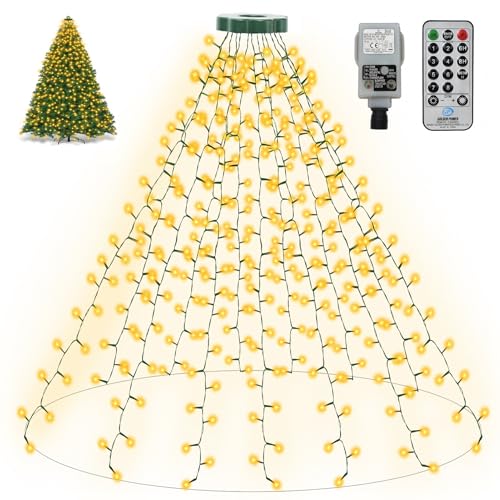 ZAIYW Lichterkette Weihnachtsbaum mit Stecker, 2.5M 16 Stränge 400...