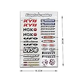 Kungfu Graphics KYB Sponsor Logo Racing Sticker Sheet Universal (7.2X 10.2 inch), White