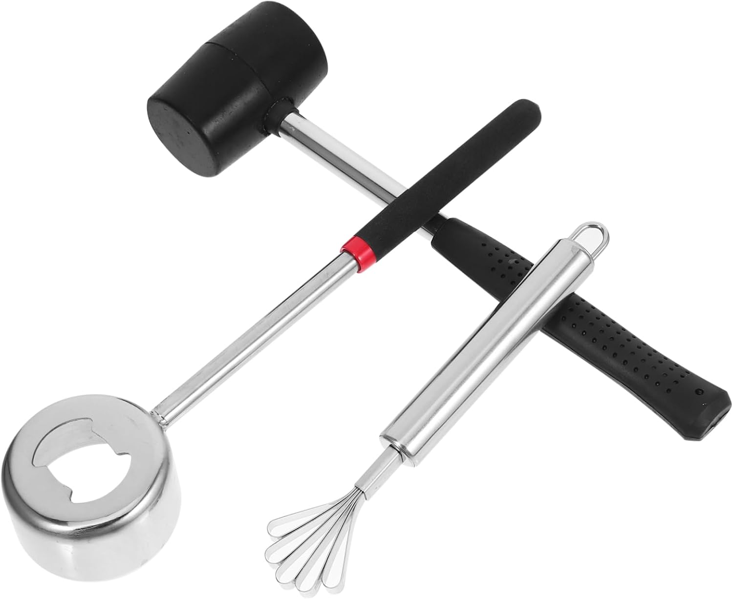 STOBAZA 1Set Coconut Opener Tool Stainless Steel Coconuts Puncher with Mallet Compact Lightweight Design for Easy Use the Go