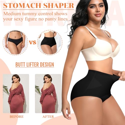 Image of Werena Tummy Control Shapewear for Women High Waisted Body Shaper Panties Seamless Shaping Underwear Panty Girdle
