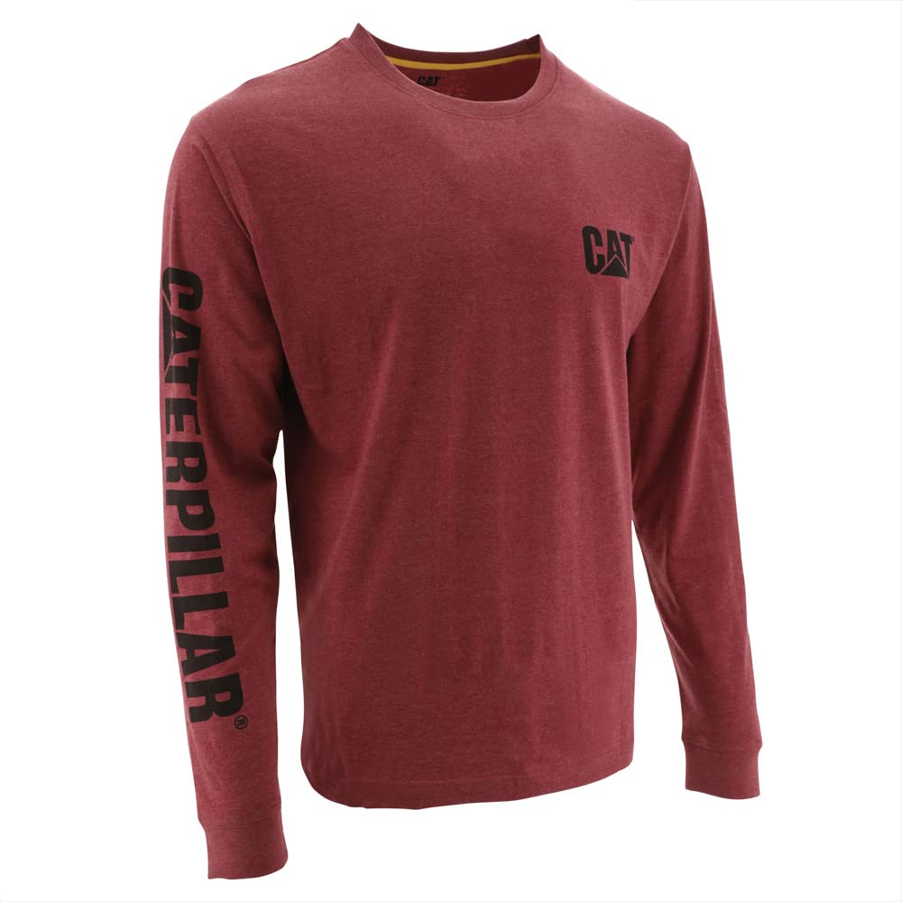 Caterpillar Trademark Banner Long Sleeve T-Shirt Men's | T-Shirt  | Brick  | UK Size Small