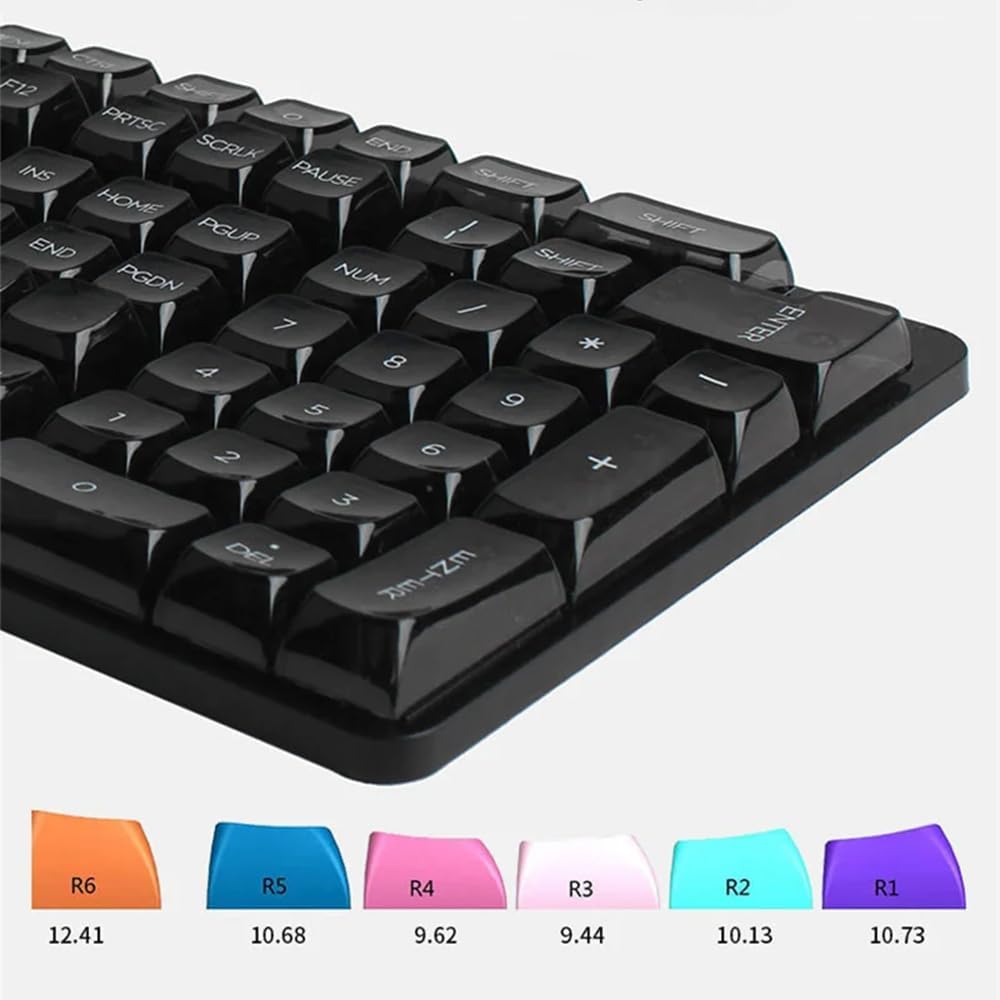 132 Keys Crystal Transparent Keycap Set, CBSA Profile, RGB Mechanical Keyboard PC Material Keycaps (Transparent Black)