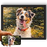 🖼 SUPPORTS PREMIUM POUR UN TABLEAU CHIEN PERSONNALISÉ DURABLE Choisissez entre poster photo haute qualité, toile canvas montée sur châssis bois ou plexiglas brillant pour sublimer votre portrait chien personnalisé. Chaque support est pensé pour renforcer l’effet peinture à l’huile, la profondeur des couleurs, la richesse du regard et le caractère décoratif final de l’image. L’impression haute définition garantit un résultat net, lumineux et durable afin de créer un tableau chien personnalisé qui restera un souvenir fort et une décoration murale animale élégante pendant longtemps, avec une présence plus ample et plus premium dans votre intérieur.