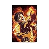 Póster de anime con el mejor ataque a los titanes de la pintura decorativa de la pared de la sala de estar carteles de dormitorio de 30 x 45 cm