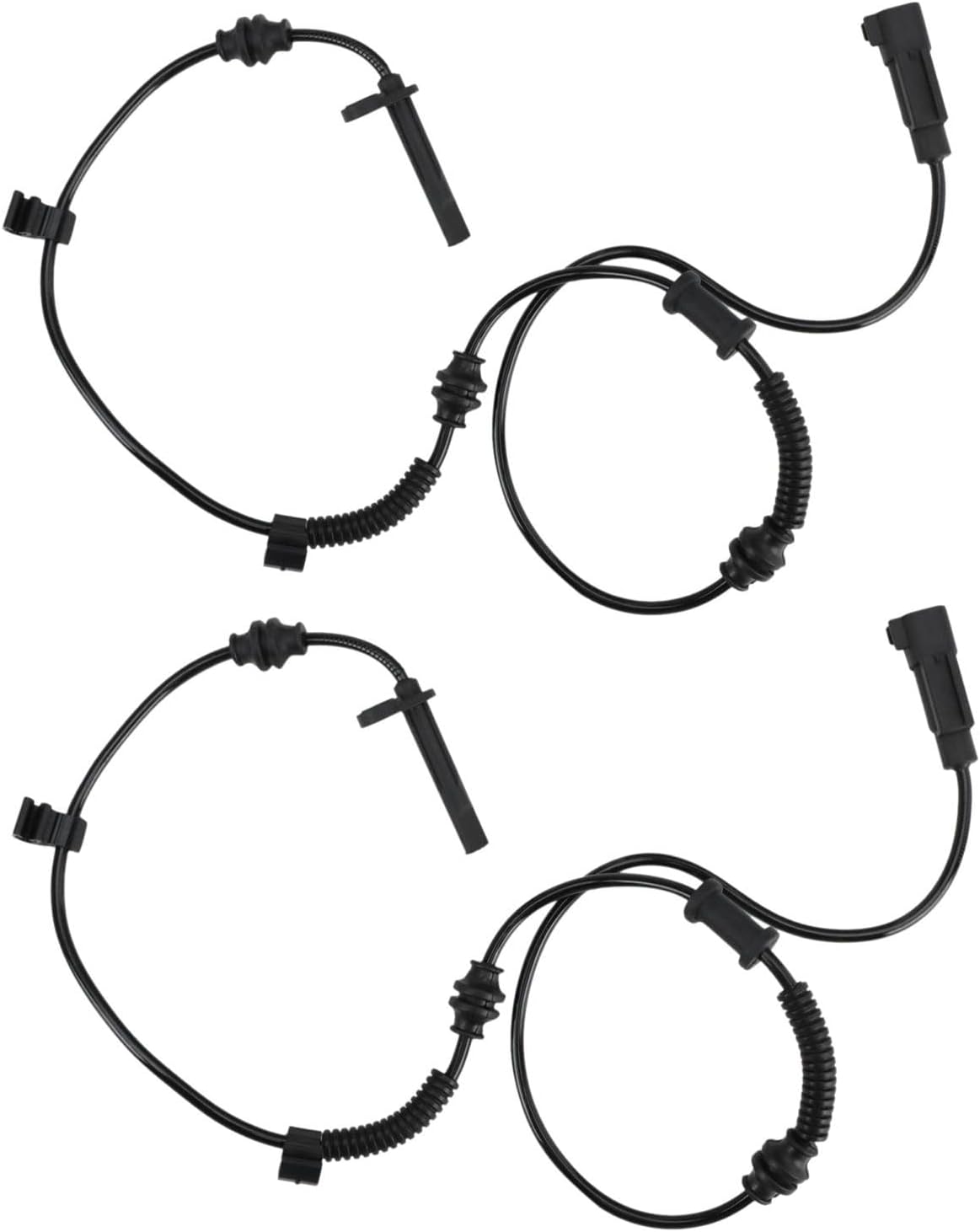 TRQ Rear Driver & Passenger Side ABS Wheel Speed Sensor Set for 14-23 Jeep Cherokee with Standard Suspension