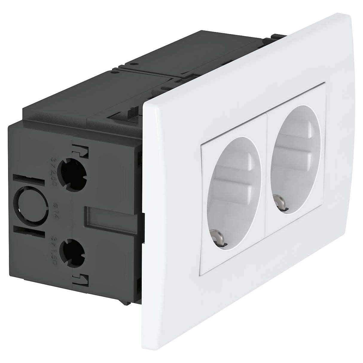 BETTERMANN Steckdoseneinheit 2-fach, 84x140x59mm SDE-R