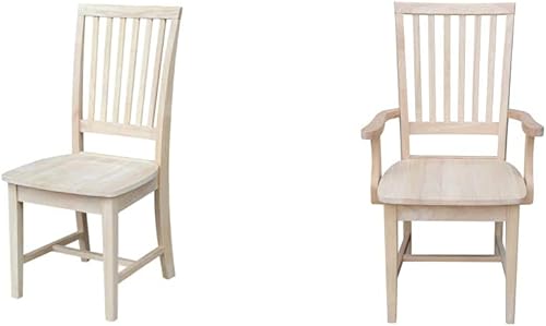 International Concepts - Juego de sillas auxiliares de misión, sin terminar y conceptos con brazos