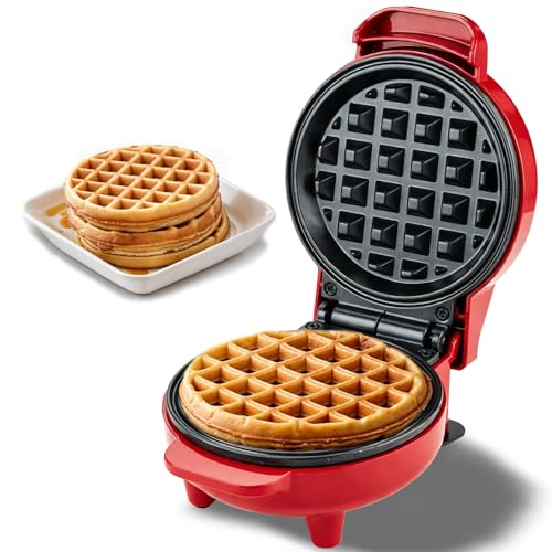 Vivicreate Mini Waffle Maker, 4 Inch Nonstick Waffle Iron, Compact
