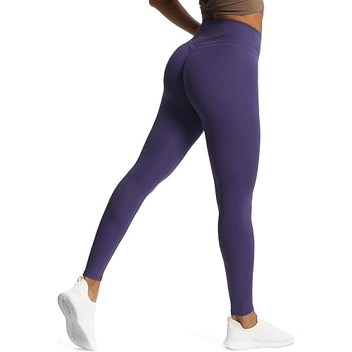 Aoxjox High Waisted Workout Leggings for Women Scrunch Tummy Control Luna Buttery Soft Yoga Pants 26"