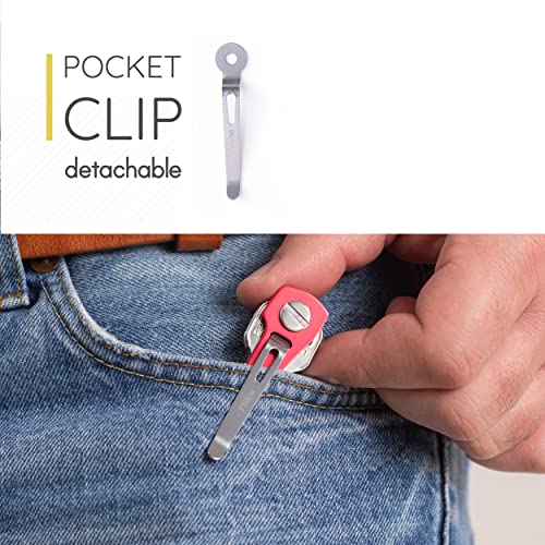 Compact Key Holder -Smart Key Organizer For Keychain -Minimalist Edc Key Carrier W Expansion Screws, Pocket Clip, Key Ring Attachment Loop Piece For Car Key Fob, Bottle Opener Accessories, 14 Keys #TOP4