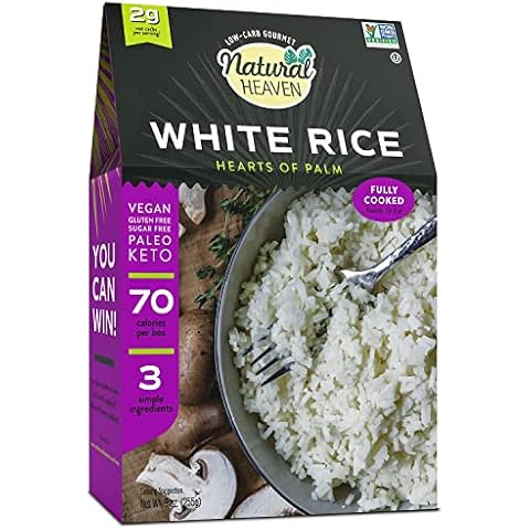 Natural Heaven Rice, Hearts of Palm White Rice, Gluten Free, Vegan, Low Carb Rice for a Keto Snack or Healthy Food Meal, 9 Oz Cover