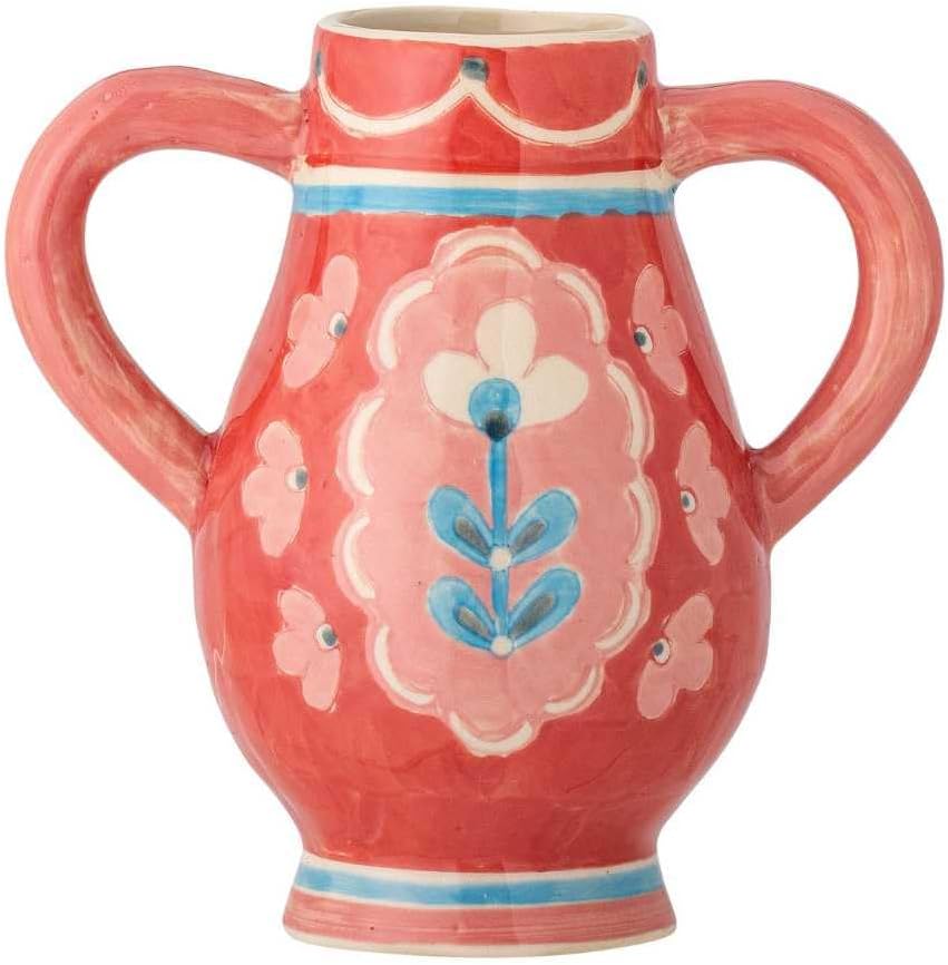 Bloomingville Odina Vase, Red, Stoneware, D 11 x H 15 x W 16 cm