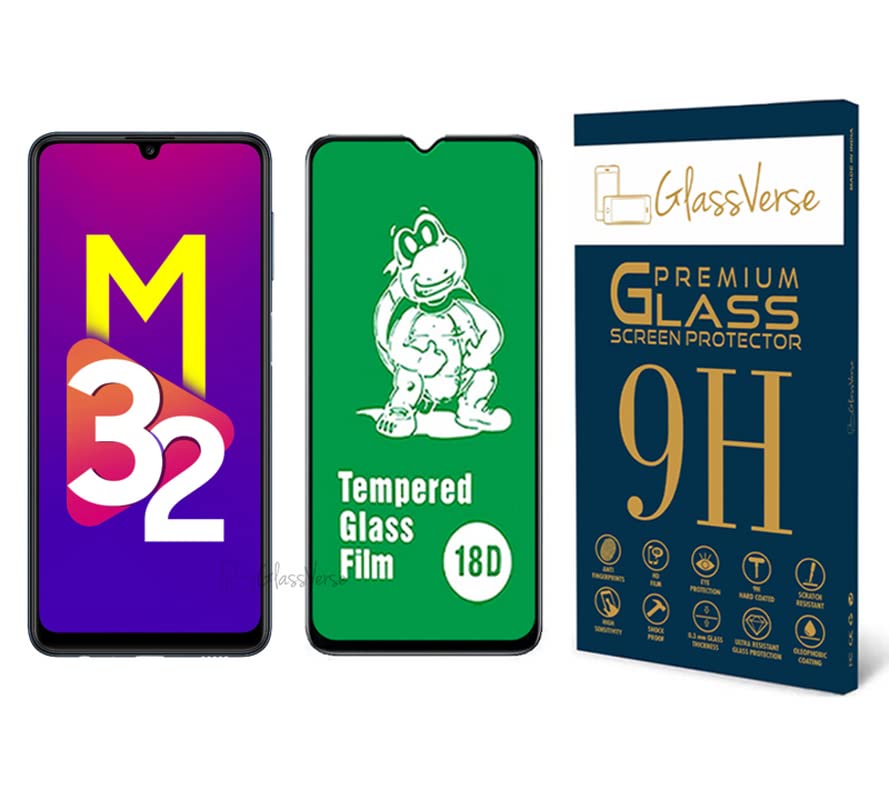 GlassVerse 18D Tempered Glass With Inbuilt Airbag Borders For Samsung Galaxy M32 4G(Pack Of 1)With Free Installation Kit. Full Screen Protector. If Received Damaged-6.40 Inch
