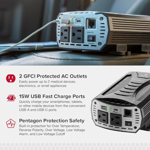 Image of Cobra PURE SINE 400W Power Inverter, Portable, 400 Watt Car Charger