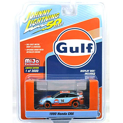 JOHNNY LIGHTNING 1:64SCALE MIJO TOYS - Johnny Lightning 50th Anniversary 1990 HONDA CRX - GULF ジョニーライトニング 1:64スケール MIJO TOYS 限定 - ジョニーライトニング 50周年アニバーサリー 1990 ホンダ CRX - ガルフ オイル