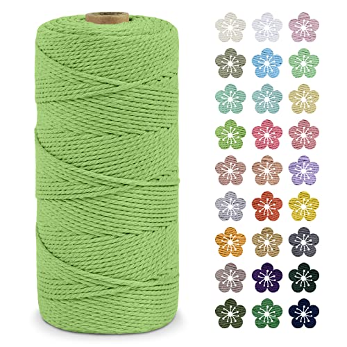 LEREATI Macrame Cord 2mm x 200m, Thick Macrame Rope Natural Cotton Rope Craft String