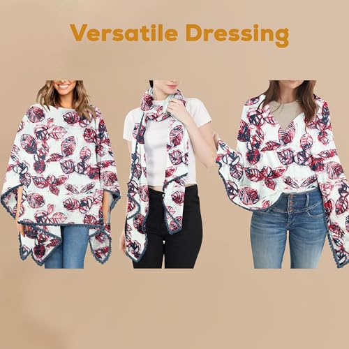 Image of Pepperika Rayon Nursing Cover for Breastfeeding Mother Multiuse Poncho Style Shawl Feeding Cover For Nursing Mom Scarf With Buttons Cotton Feeding Apron (Pack of 1) Multicolour /Grey