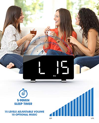 image for Nicewell Digital Alarm Clock 7.3'' LED Screen with Snooze Adjustable 0